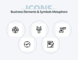 Business Elements And Symbols Metaphors Line Icon Pack 5 Icon Design. conversation. popup. report. message. office vector