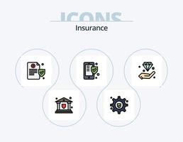 paquete de iconos lleno de línea de seguros 5 diseño de iconos. . proteccion. seguro. seguro. seguridad vector