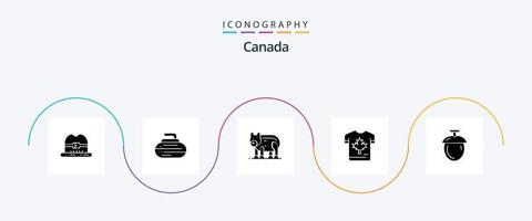 paquete de iconos de glifo 5 de canadá que incluye nueces. arce. oso. hoja. otoño vector