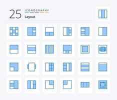 Layout 25 Blue Color icon pack including scale. view. view. layout. wireframe vector