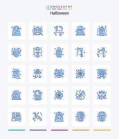 Creative Halloween 25 Blue icon pack  Such As scary. halloween. bloody knife. face. rip vector