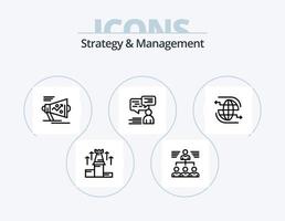 paquete de iconos de línea de estrategia y gestión 5 diseño de iconos. crecimiento. cuadro. hombre. analítica. arriba vector