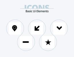 Basic Ui Elements Glyph Icon Pack 5 Icon Design. direction. arrow. location. left. vector