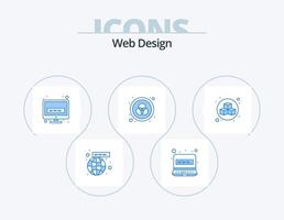 Web Design Blue Icon Pack 5 Icon Design. . cubed design. technology. box. web vector