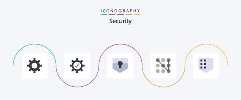 paquete de iconos de 5 planos de seguridad que incluye . blindaje. seguridad. seguridad. seguridad vector