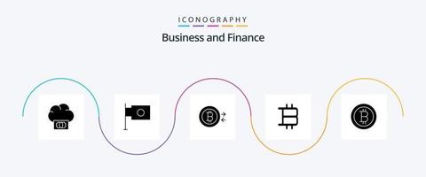 paquete de iconos de glifo 5 de finanzas que incluye . convertir. dinero. firmar vector