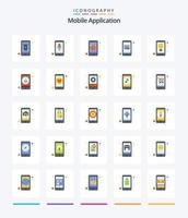 Creative Mobile Application 25 Flat icon pack  Such As creative. mobile. alarm. gallery. app vector