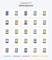 Creative Mobile Application 25 Flat icon pack  Such As creative. mobile. alarm. gallery. app vector