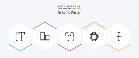 paquete de iconos de 25 líneas de diseño que incluye . forma. vector