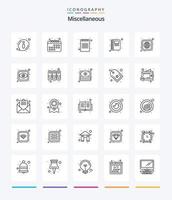 Creative Miscellaneous 25 OutLine icon pack  Such As globe. notepad. book. diary. contact vector