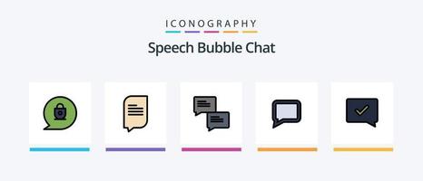 Chat Line Filled 5 Icon Pack Including . monitor. science. info. science. Creative Icons Design vector