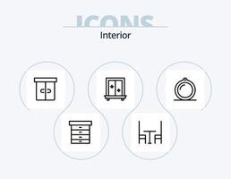 paquete de iconos de línea interior 5 diseño de iconos. . espejo. muebles. armario. muebles vector