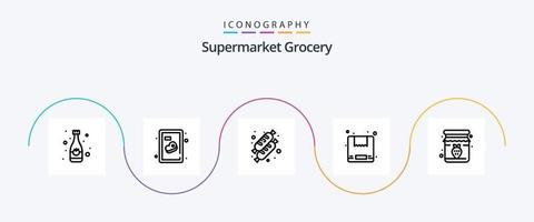 Grocery Line 5 Icon Pack Including . strawberry. cake. jar. shipping vector