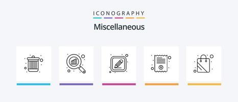 Miscellaneous Line 5 Icon Pack Including career. coding. cash. web. code. Creative Icons Design vector
