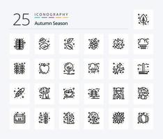 Autumn 25 Line icon pack including vine. autumn fruits. nature. tree. leaf vector