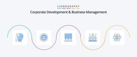 paquete de iconos azul 5 de desarrollo corporativo y gestión empresarial que incluye negocios. equipo. diagrama. usuario. personal vector