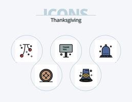 Thanks Giving Line Filled Icon Pack 5 Icon Design. thanks. pan. meat. party. drink vector