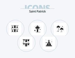 Saint Patrick Glyph Icon Pack 5 Icon Design. irish. clover. festival. saint. ireland vector