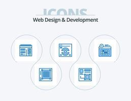 diseño y desarrollo web paquete de iconos azules 5 diseño de iconos. diseño. actualizar. digital. web. diseño vector