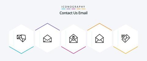 Email 25 Line icon pack including message. email. mail. message. email vector