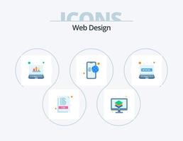 diseño web paquete de iconos planos 5 diseño de iconos. conexión. Internet móvil. herramientas. móvil. globo vector