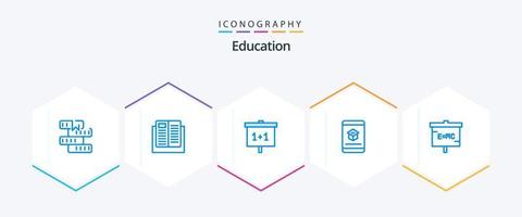 Education 25 Blue icon pack including education. book. learning. school vector