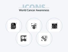 diseño de iconos del paquete 5 de iconos de glifos de conciencia mundial sobre el cáncer. . escala. salud. peso. salud vector