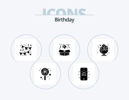 Birthday Glyph Icon Pack 5 Icon Design. . party. party. ice cream. birthday vector