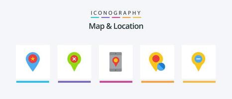 Map and Location Flat 5 Icon Pack Including medical. marker. map. map. location. Creative Icons Design vector