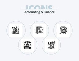 Accounting And Finance Line Icon Pack 5 Icon Design. stack. coins. calculate. grow. development vector