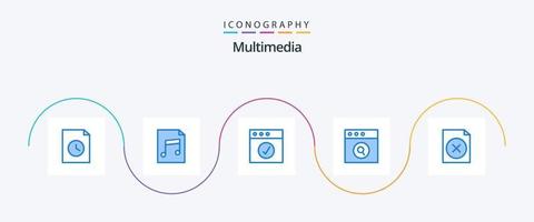 Multimedia Blue 5 Icon Pack Including . mac. file. delete vector