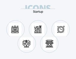 Startup Line Icon Pack 5 Icon Design. goal. graph. generation. statistics. chart vector