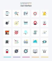 interfaz de usuario creativa 25 paquete de iconos planos como taza. sonido. escribir. campana. usuario vector