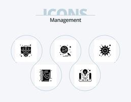 paquete de iconos de glifo de gestión 5 diseño de iconos. gestión. social. caso. compartir. estratégico vector