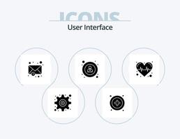 User Interface Glyph Icon Pack 5 Icon Design. . pulse. mail. heart. user vector