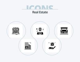 Real Estate Glyph Icon Pack 5 Icon Design. . business . building . vector