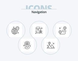 paquete de iconos de línea de navegación 5 diseño de iconos. . . navegación. lugar. ubicación vector