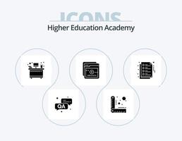 paquete de iconos de glifo de la academia 5 diseño de iconos. . . lugar de trabajo. educación. notas vector
