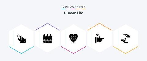 Human 25 Glyph icon pack including . love. heart. hands. thumbs up vector