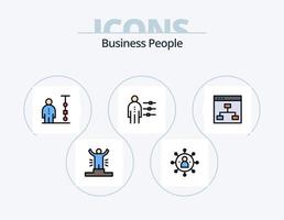 línea de gente de negocios llena de icono paquete 5 diseño de icono. gestión. finanzas. trabajo en equipo. negocio. gente vector
