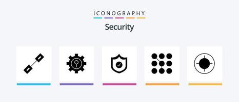 paquete de iconos de glifo de seguridad 5 que incluye foco. seguridad. proteccion. contraseña. código. diseño de iconos creativos vector