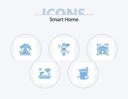 Smart Home Blue Icon Pack 5 Icon Design. screen. control. alert. apps. property vector