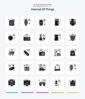 Creative Internet Of Things 25 Glyph Solid Black icon pack  Such As printer. automation. phone. store. online vector