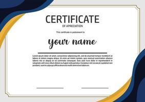 certificate elegant blue vector