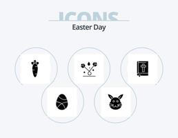 Easter Glyph Icon Pack 5 Icon Design. bible. plant. rabbit. easter. nature vector