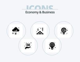 Economy And Business Glyph Icon Pack 5 Icon Design. idea. cloud. money. finance vector