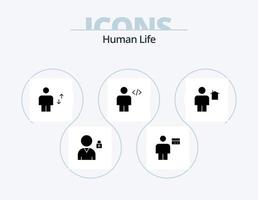 paquete de iconos de glifos humanos 5 diseño de iconos. margen. código. avatar. cuerpo. mover vector