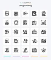 Creative Design Thinking 25 OutLine icon pack  Such As document. edit. chart. editable. art vector