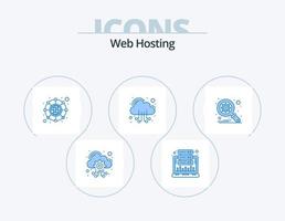 Web Hosting Blue Icon Pack 5 Icon Design. optimization. web. web. server. cloud vector