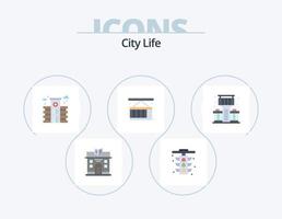 City Life Flat Icon Pack 5 Icon Design. . life. life. city. delivery vector